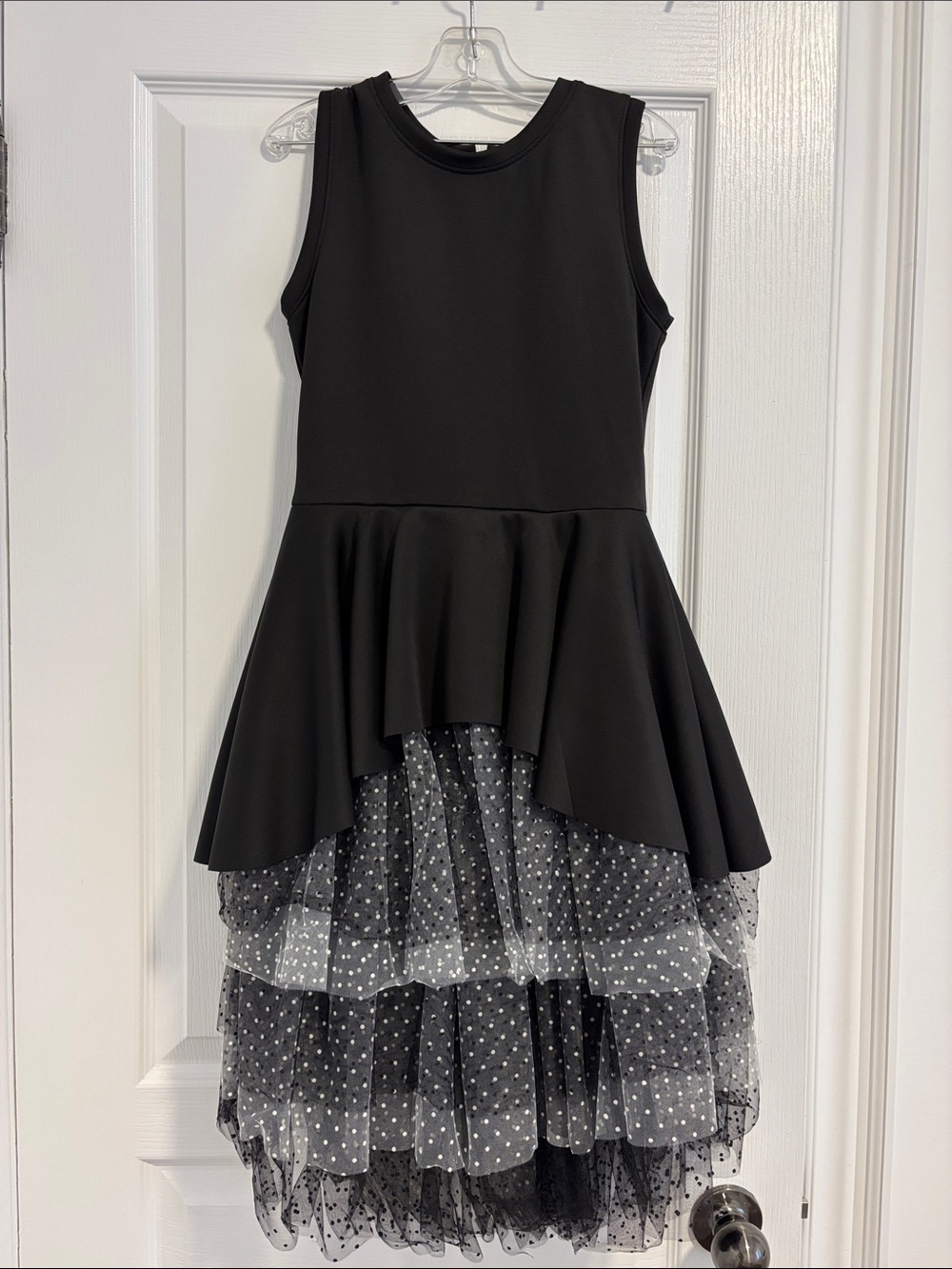 Deux par Deux Black and White Polka Dot Formal Dress
